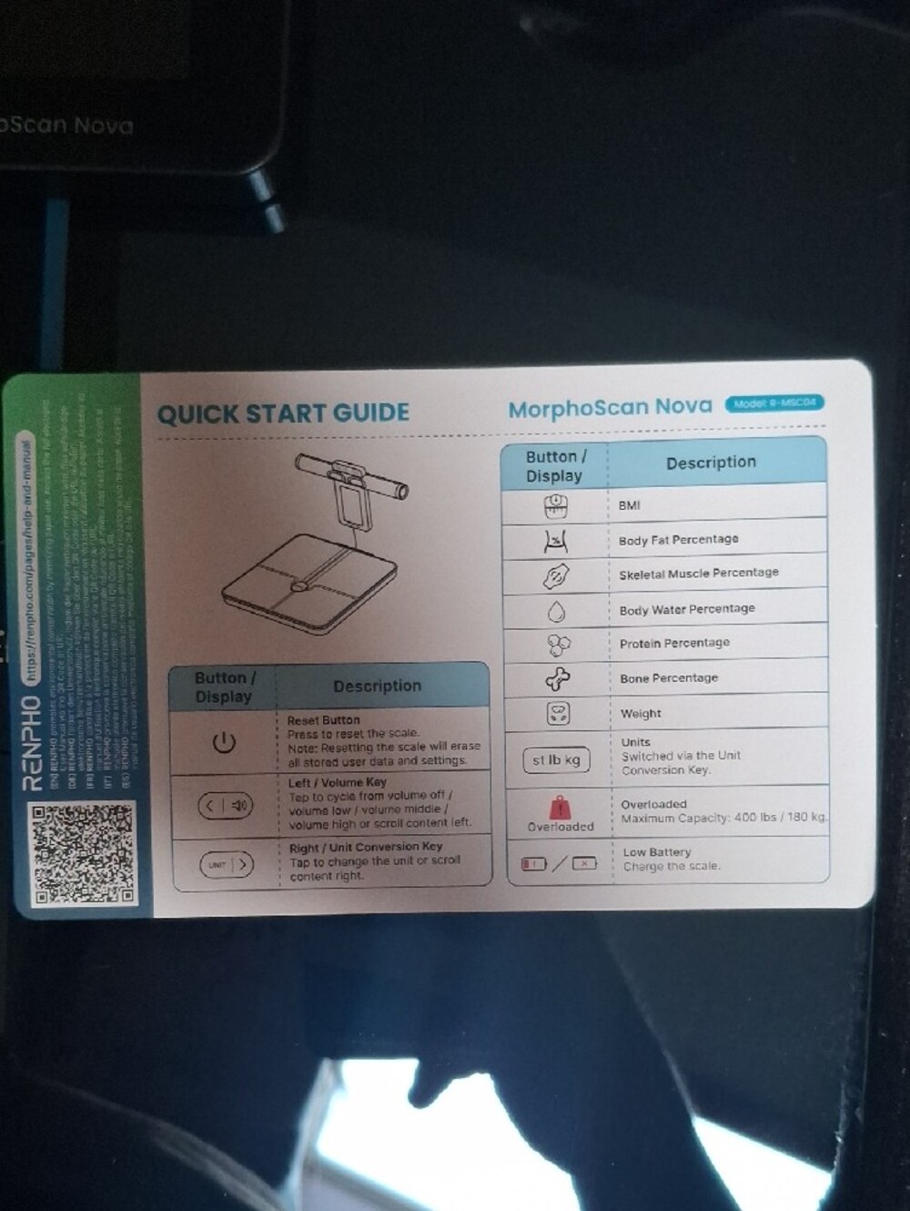 RENPHO Morphoscan Nova Body Composition Scale - Picture 3 of 3